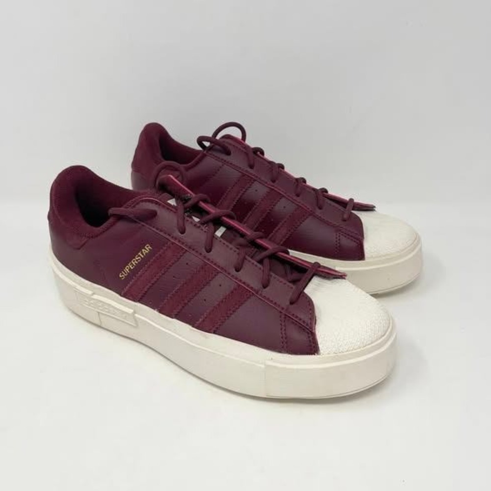 Adidas Superstar Bonega‎ X Casual Sneakers Wms 7 Shadow Red Leather Platform
